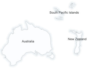 Map of Australasia and Pacific region
